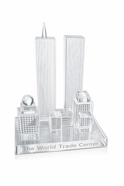 World Trade Center Twin Towers Prism Crystal Glass Sculpture 9/11 Vintage NYC