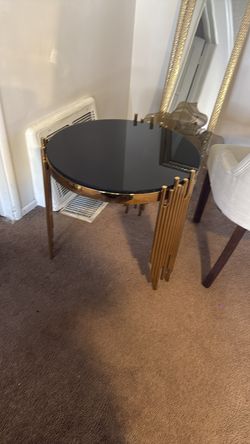 Gold black side end tables