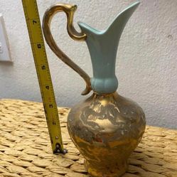 ANFORA ANTIGUA DE PORCELANA DORADA