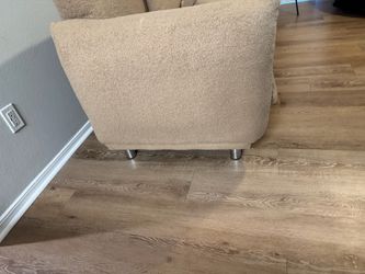 Beige Boucle Sofa with Metal Legs