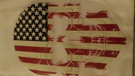 Huge AMERICAN FLAG SKULL iron on transfer