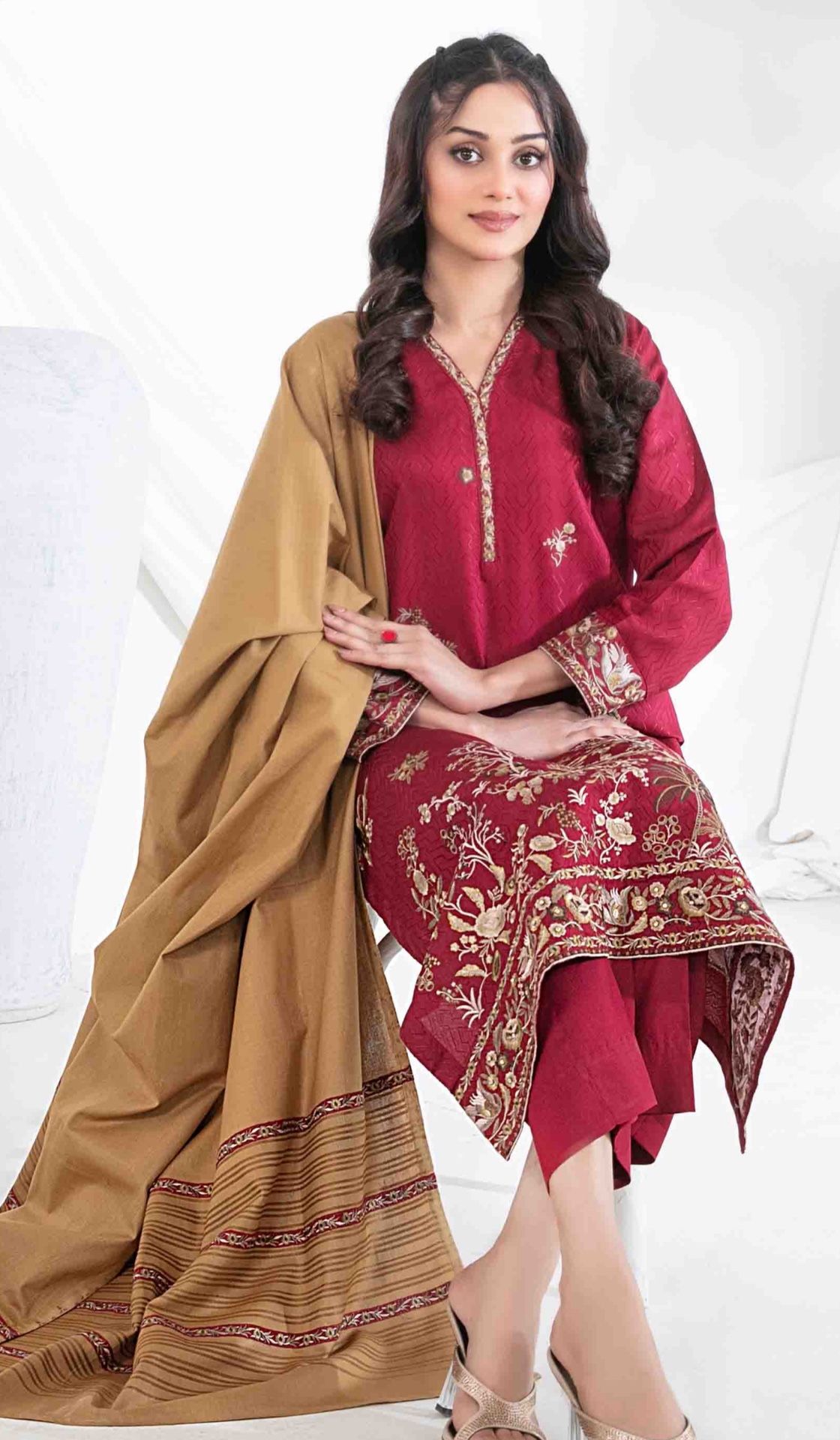 Embroidered Viscose Dress