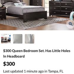 Queen Wood Black Bedroom Set