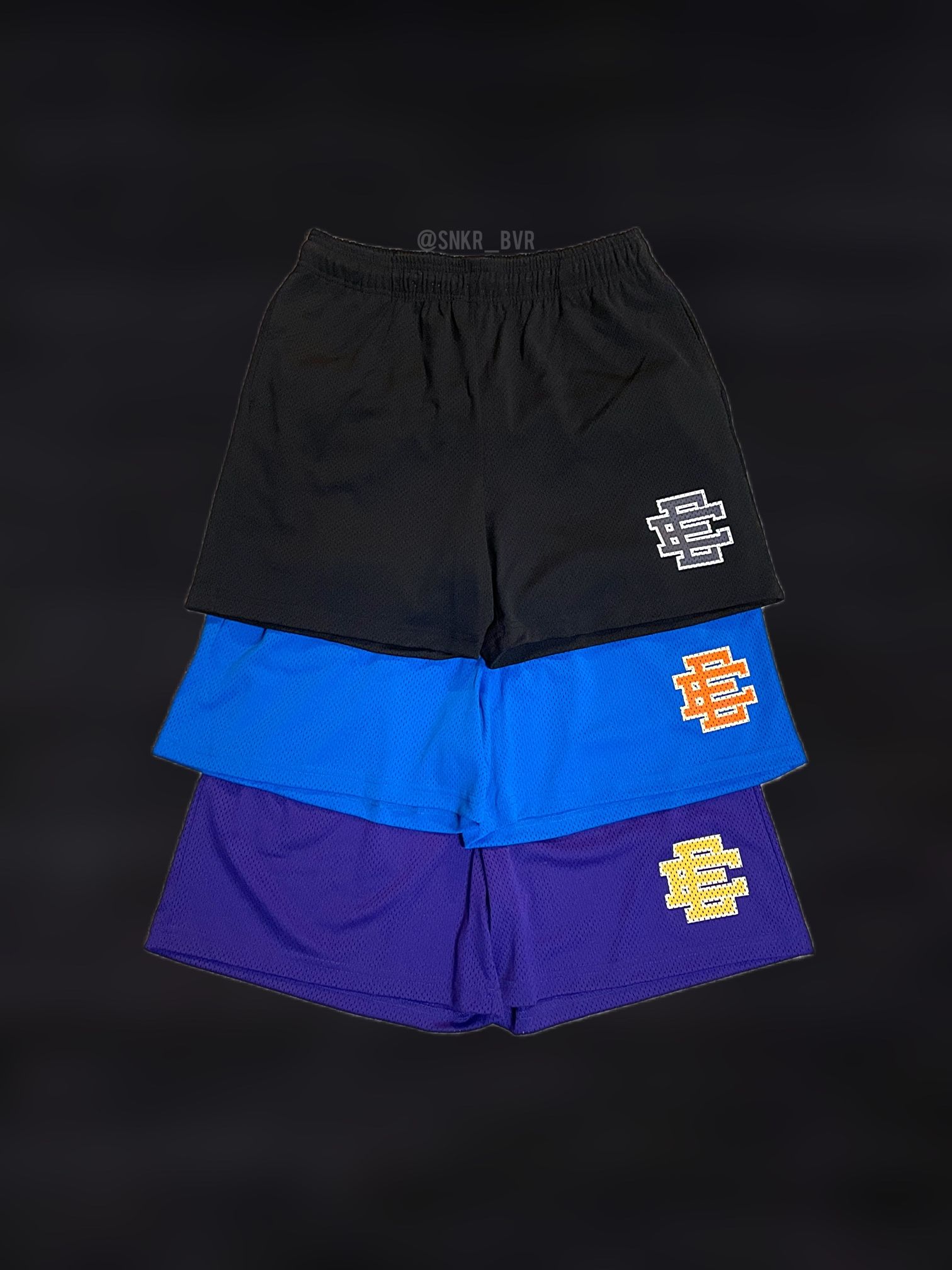 Eric Emanuel EE Shorts, Black/Blue/Purple, Sizes S-XXL