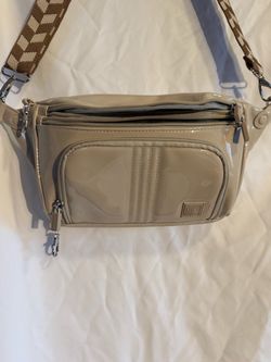 IHKWIP Patent Crossbody Belt Bag with Extra Strap & Small Bag
