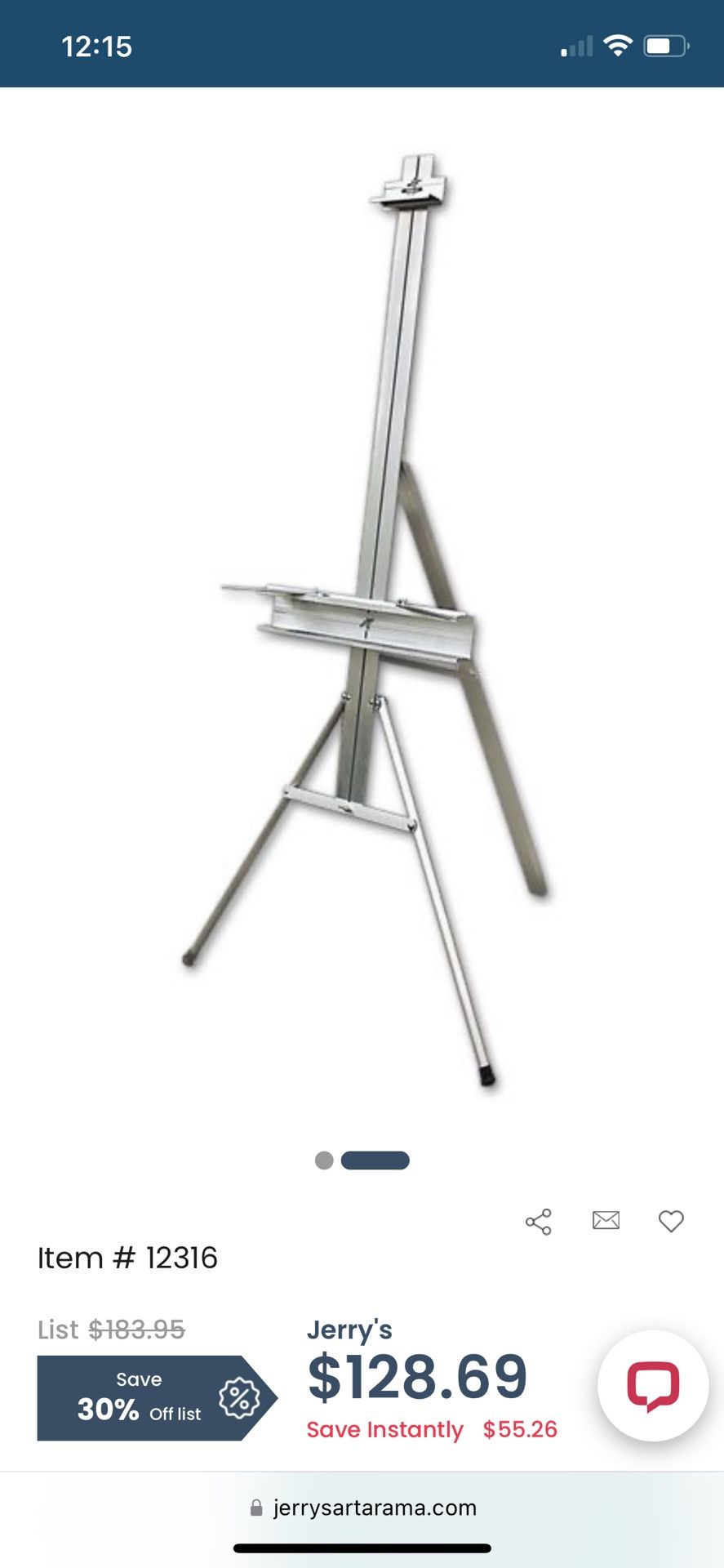 Stanrite #500 Aluminum Easel Painting Drawing Art Display