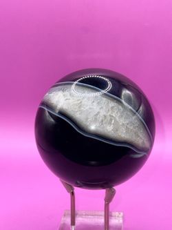 Black Banded Agate Druzy Sphere