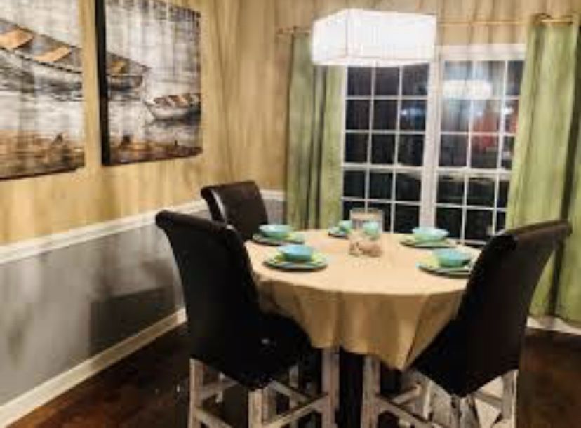 Repurposed and recycle high dining table
