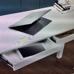 AMERIWOOD HOME LARGE PARSONS 2- DRAWER COMPUTER DESK WITH CHAIR WHITE