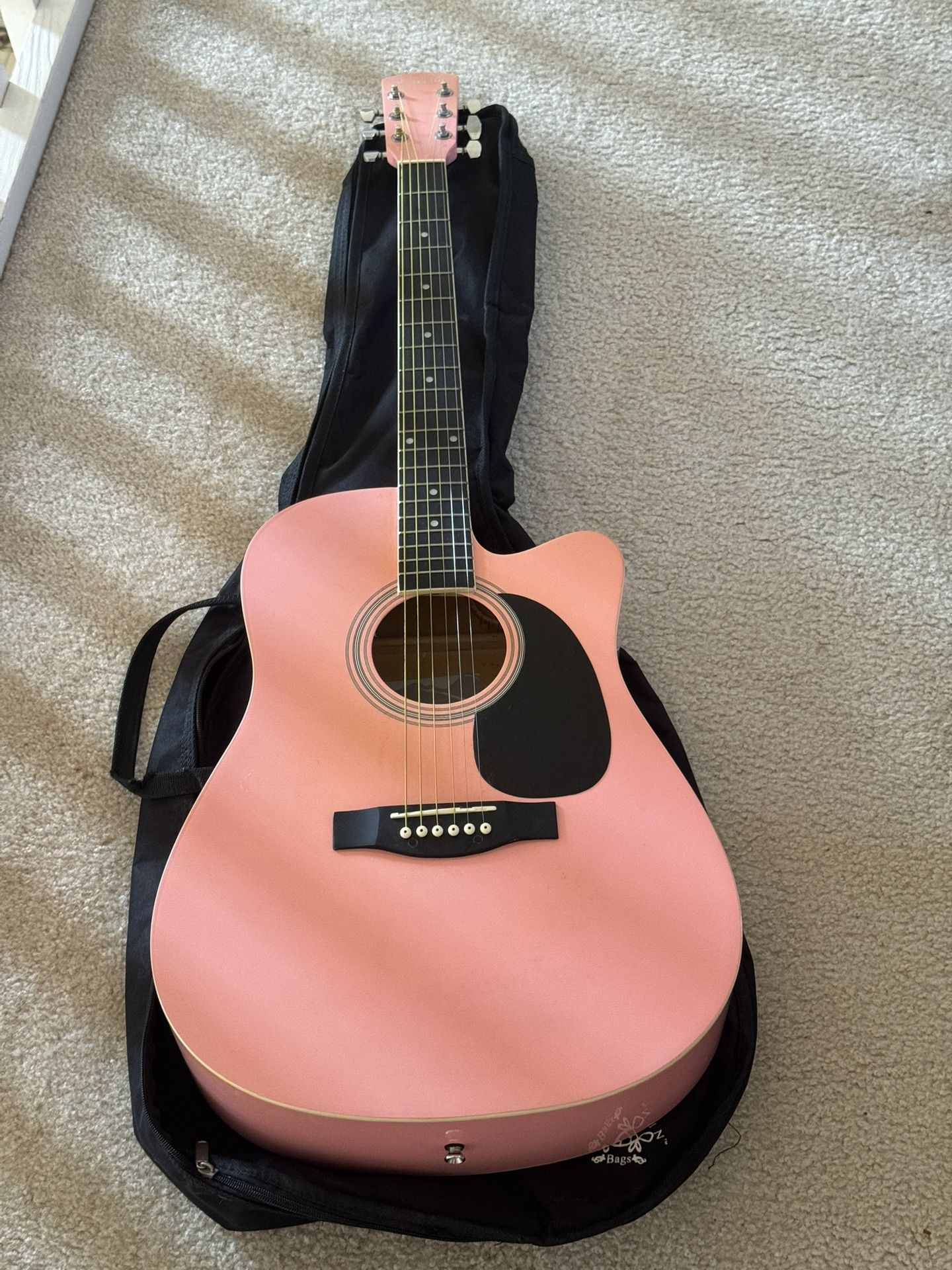 Pink Acoustic Guitar