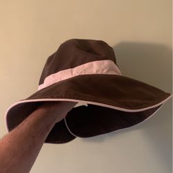 Brown And Pink Sun Hat