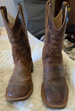 BOYS LEATHER COWBOY BOOTS SIZE 2.0 D