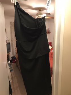 X large black one strap party dress.
