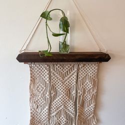 Walnut Shelf & Macrome