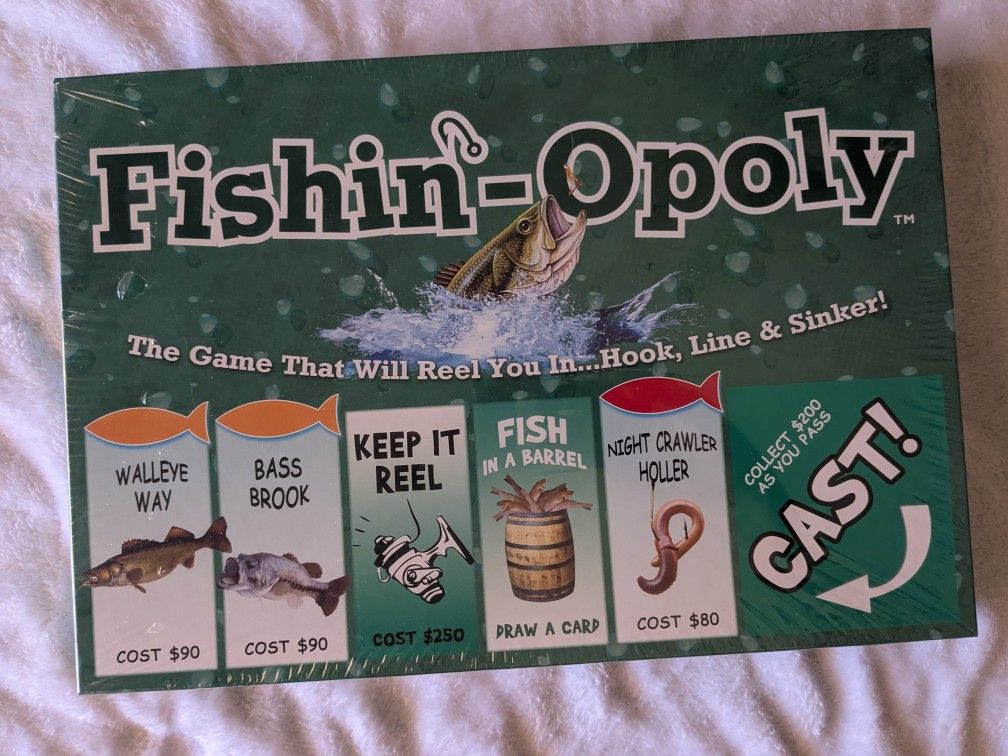 Fishin-Opoly Board Game.