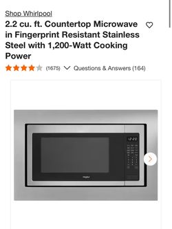 Whirlpool 2.2 cu. ft. Stainless Steel Countertop Microwave