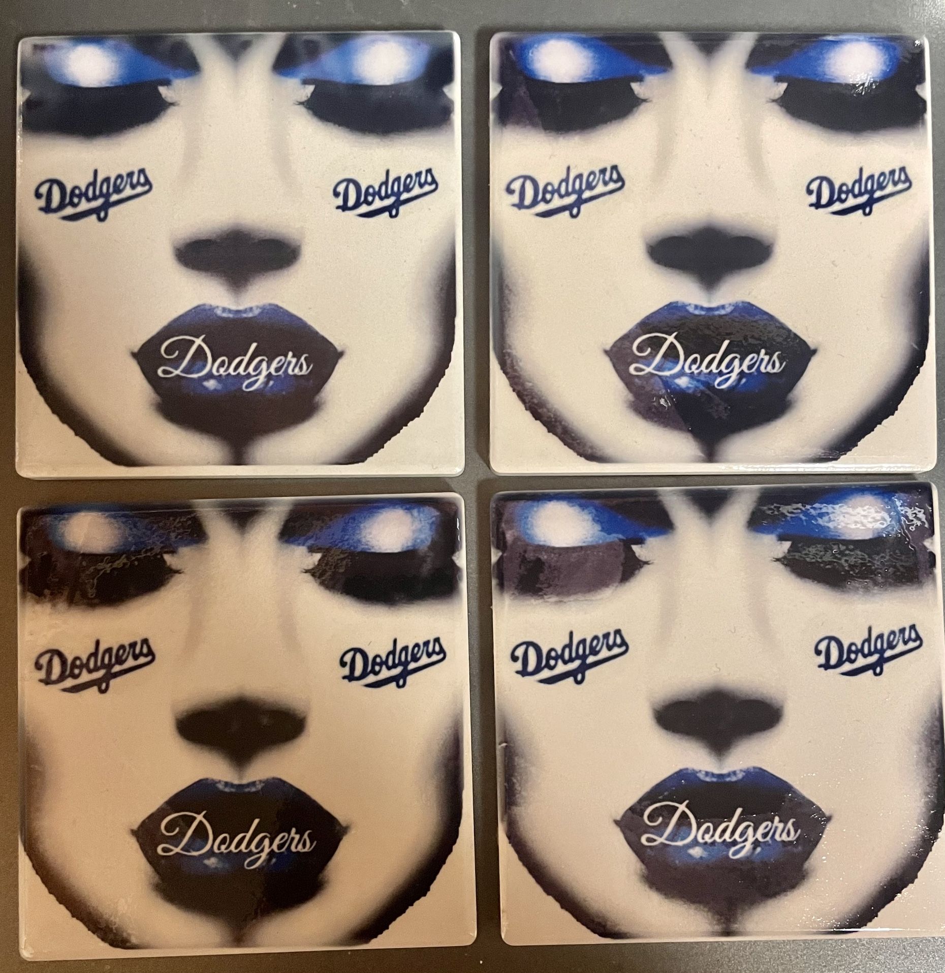 New Set Of 4- 4x4 D. Baseball Ceramic Coasters. 