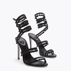 Rene Caovilla Chandelier black heels shoes 