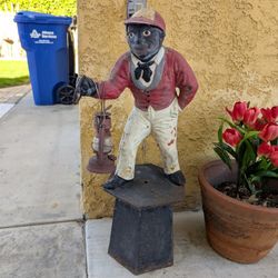 Vintage Original Cast Iron Lawn Jockey Jocko