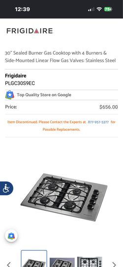 Frigidaire PLGC30S9EC stainless steel cooktop