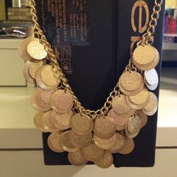 Bebe gold coin necklace