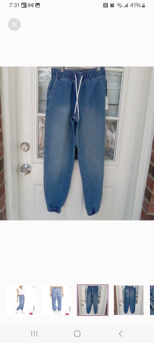 Forever 21 High Rise Denim Jogger Size Small