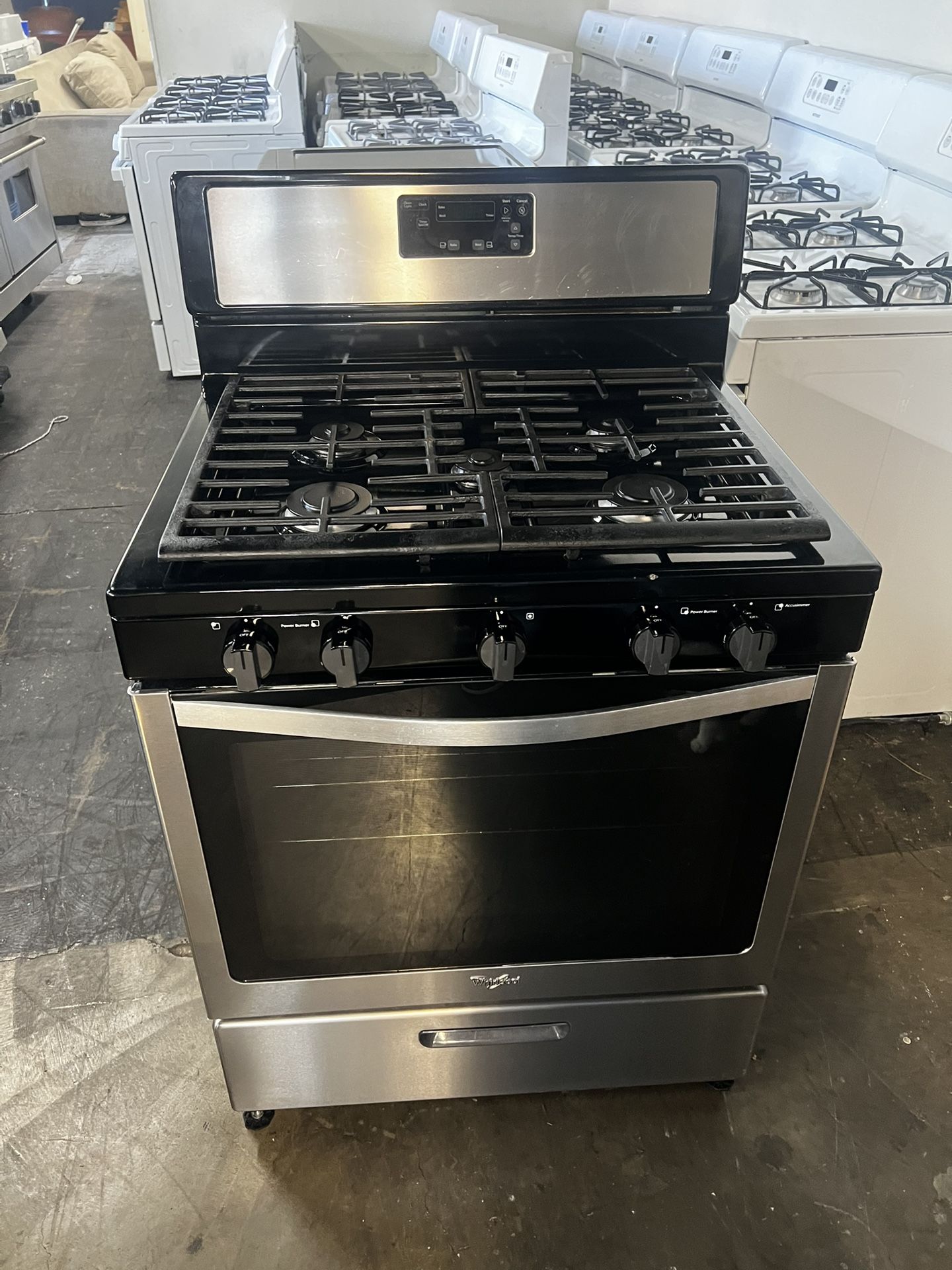 WHIRLPOOL GAS STOVE 30” STAINLESS STEEL 