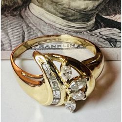 18K Solid Gold Wedding Ring With NATURAL DIAMONDS 💎 4Gr Size 9