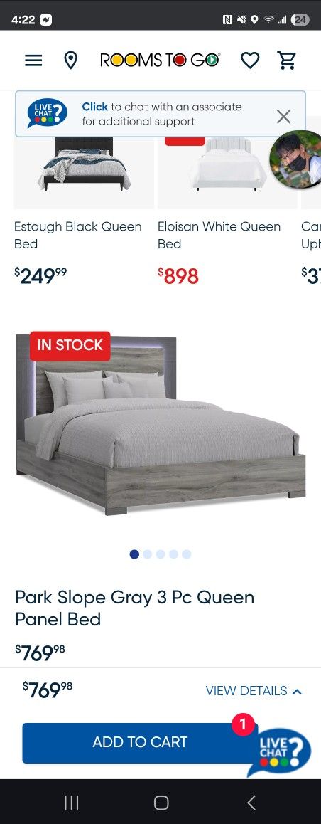 (Negotiable) Rooms To Go Bedframe And Side Table