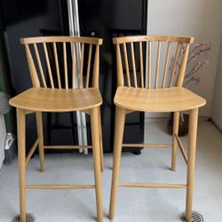 (2) Poly & Bark Ligna Counter Stools