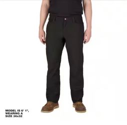 Milwaukee Men's 32 in. x 30 in. Black Cotton/Polyester Work Pants with 7 Pockets