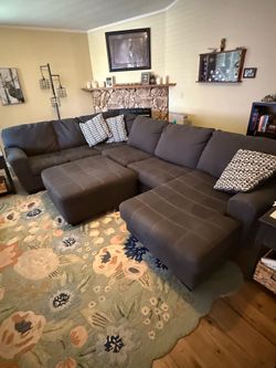 Ashley Slate Gray Sectional + ottoman