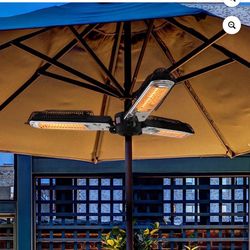 New in box ATR ART to REAL 500W/1000W/1500W Foldable Electric Patio Heater Umbrella,Infrared Space Heater,for Outdoor Pergola Gazabo(No Contain the St