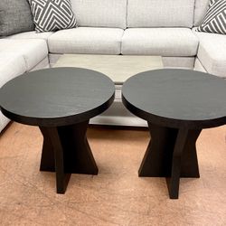 New Set (2) Black End Tables — Special 