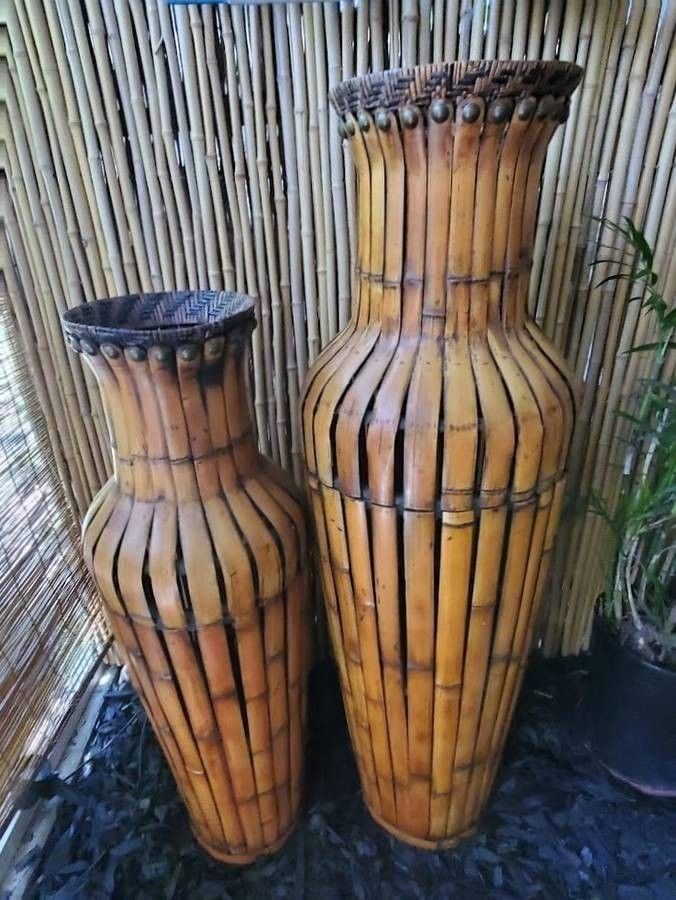 Bamboo Storage Bins Vintage