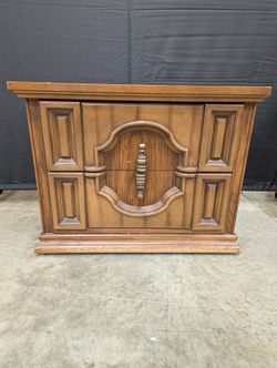 Vintage Style Dark Wood Two Drawer Nightstand