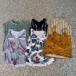 Women’s XS Tank Tops Short Sleeve Lot Of 6