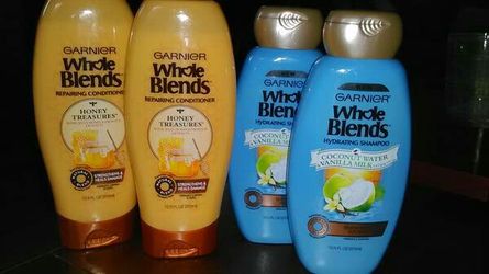 (4) garnier whole blends shampoo & conditioners* - $12
