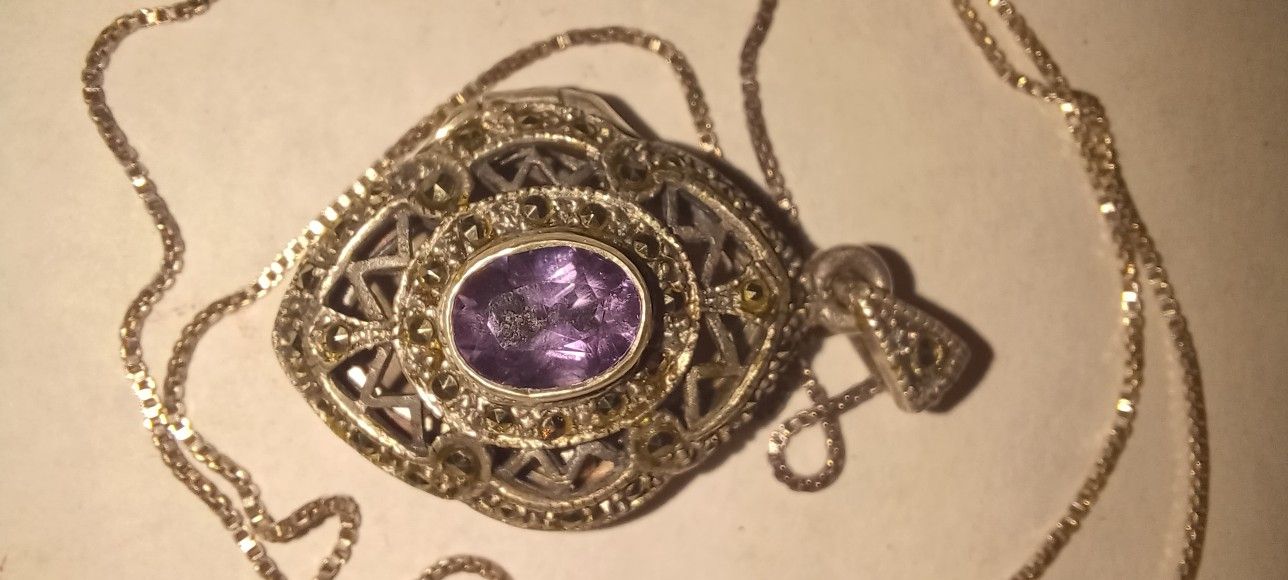Sterling Silver Amethyst Locket