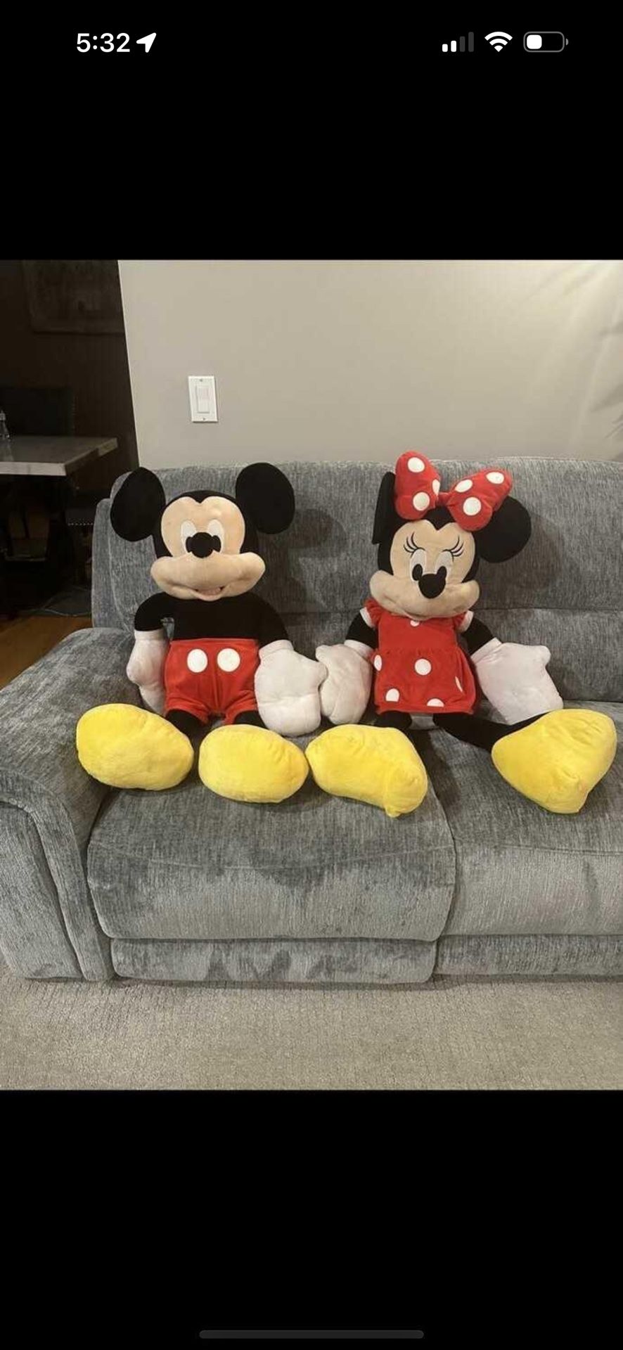 Disney Baby Mickey and Minnie Mouse Jumbo stuffed animal plush toys