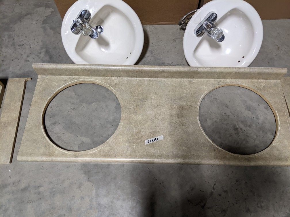 Laminated Vanity Tops With Sink And Faucets 
