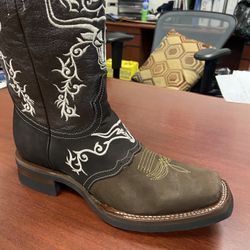 Nuevas Botas Vaqueras De Piel Punta Cuadrada Para Hombre 