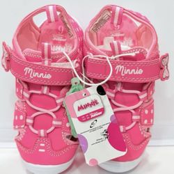 New Disney's Minnie Mouse Toddler Girl Whit Lights  Sport Sandals