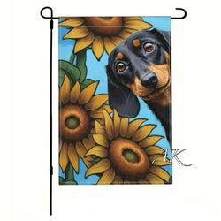 Dachshund Garden Flag 🐾 Doxie Wiener
