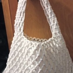 White Macrame Handbag 