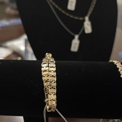 14k Gold Bracelet Mariner 6 3/4 Small 1/4 Thick 