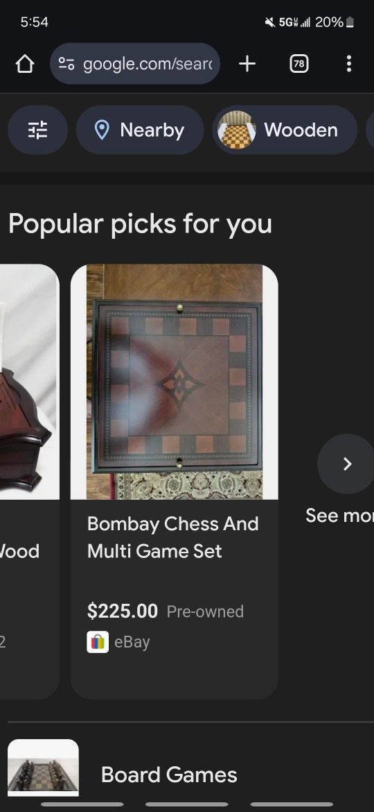 Bombay Deluxe Chess/ Game Set