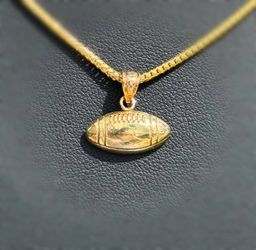 Jewelry 10k solid yellow gold football rugby ball Pendant charm