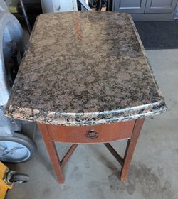 Wood & Granite Side Table *REDUCED PRICE*