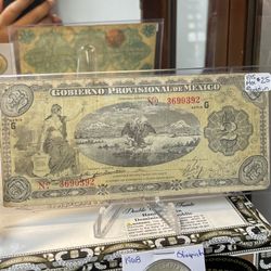 1915 Dos Pesos Revolucionarios Billete México 2 Bill Banknote 